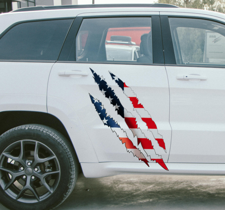 Animal claw USA flag car decal - TenStickers