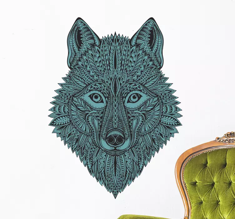 Animal wall decal intricate wolf design - TenStickers