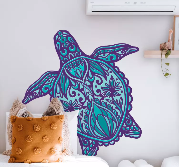 Animal wall decal stylized sea turtle - TenStickers