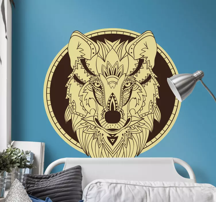 Artistic Wolf Head wall decal - TenStickers