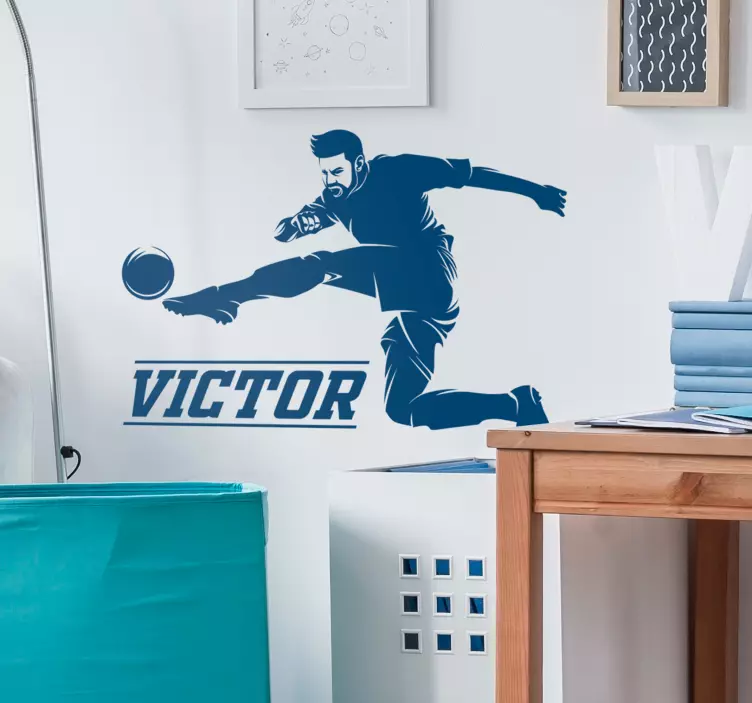 Athlete Striking Sphere soccer wall decal - TenStickers