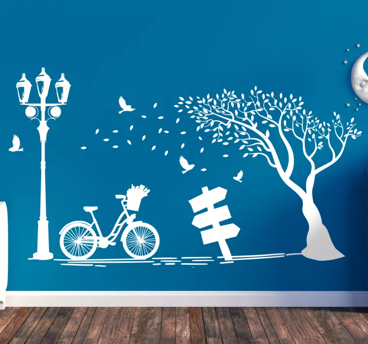 Autumn bike  vintage wall decal - TenStickers