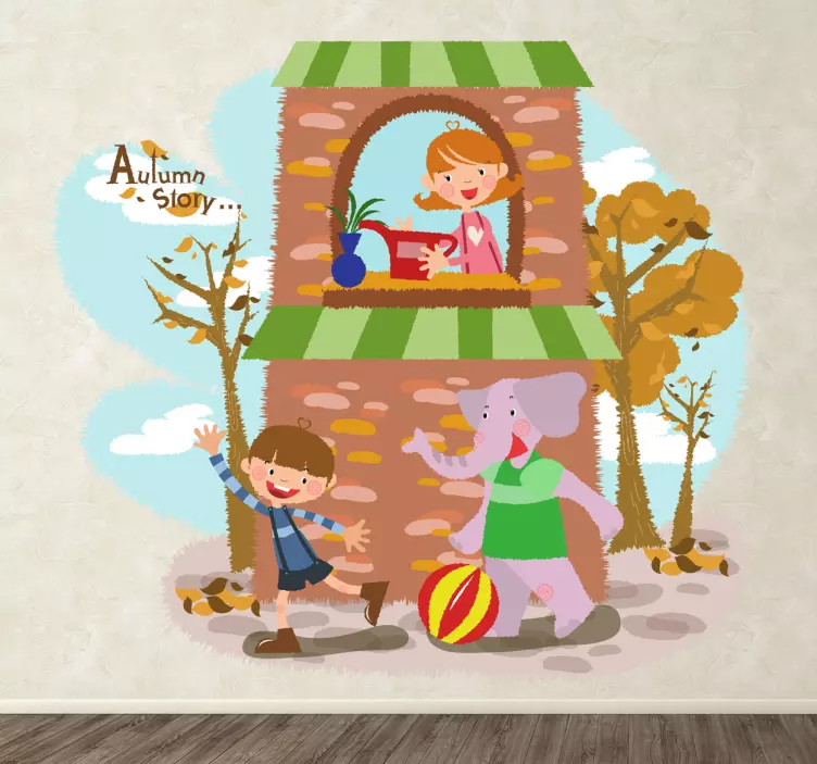Autumn Playtime Scene wall stickers for kids - TenStickers