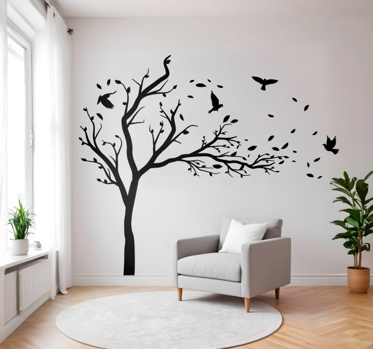 Autumn tree scene wall decal - TenStickers