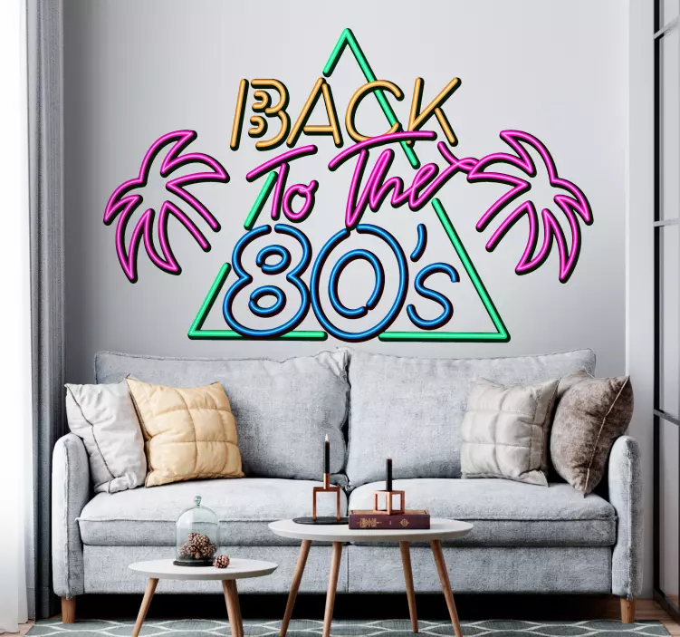 Back to the 80s logo text wall sticker - TenStickers