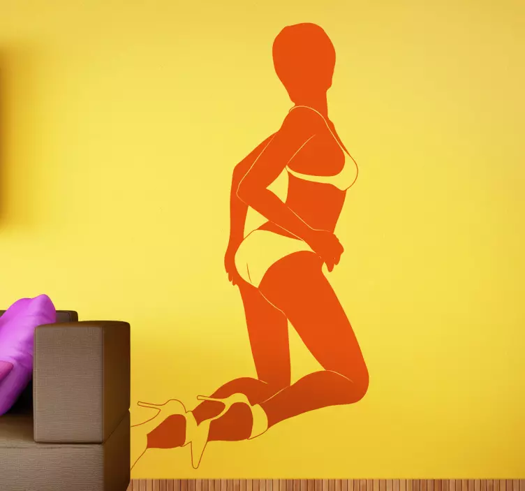 Backwards Posing Girl Sticker - TenStickers