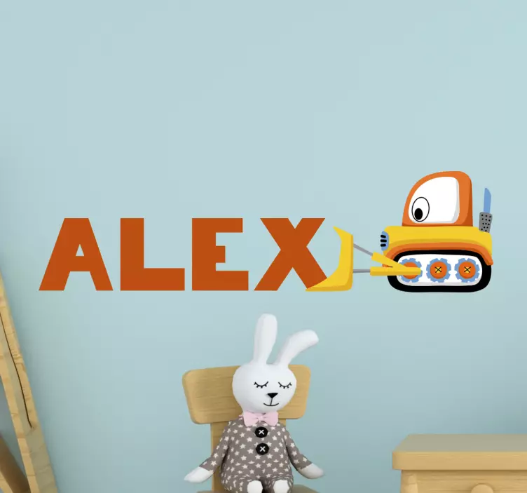 bagger and personalized name kids sticker - TenStickers