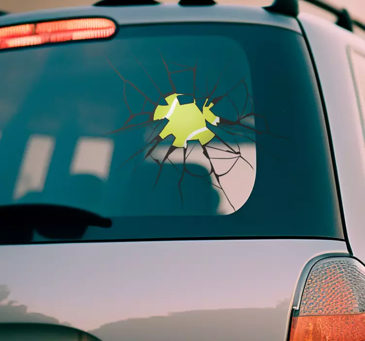 Ball shattering glass car sticker - TenStickers