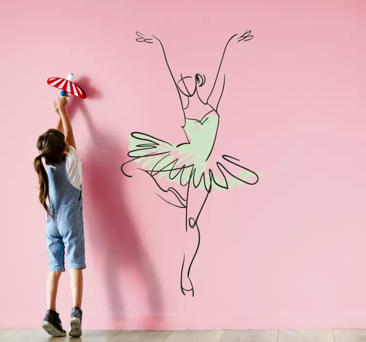 Ballet Ballerina Silhouette wall stickers for kids - TenStickers