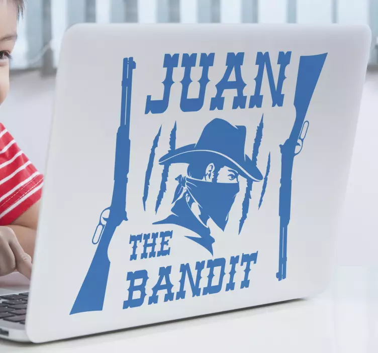 Bandit with name laptop sticker - TenStickers