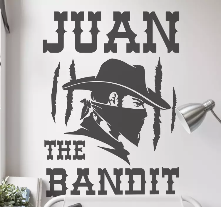 Bandit with name  wall sticker - TenStickers