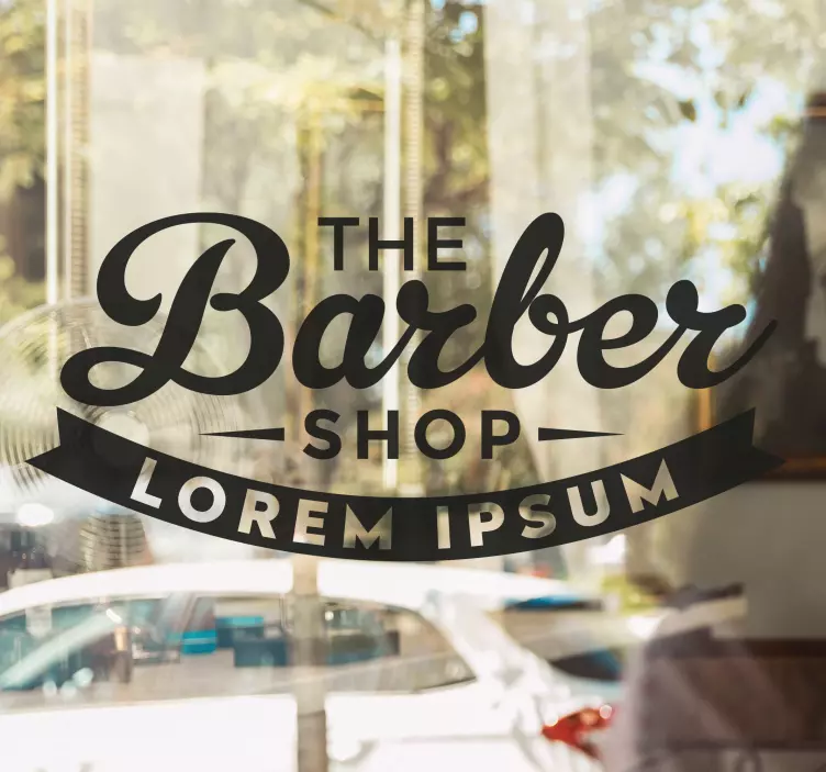 Barber shop customisable with name stickers - TenStickers