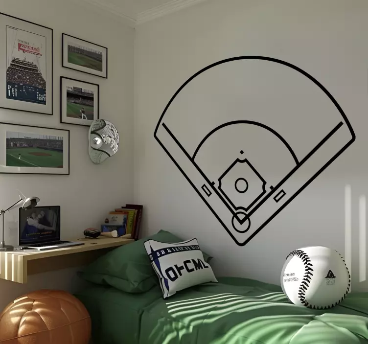 Baseball field wall decor - TenStickers