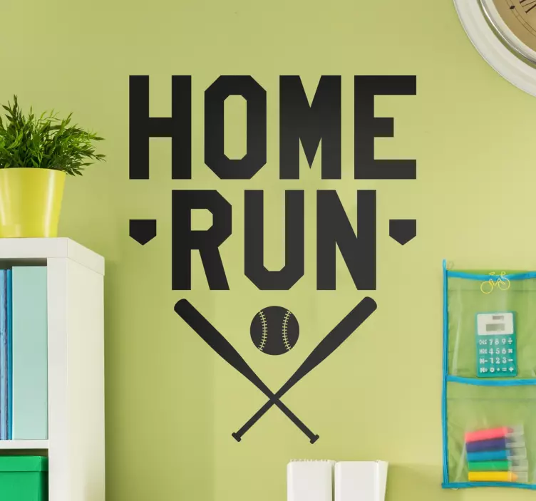 Baseball Home Run Wall Sticker - TenStickers