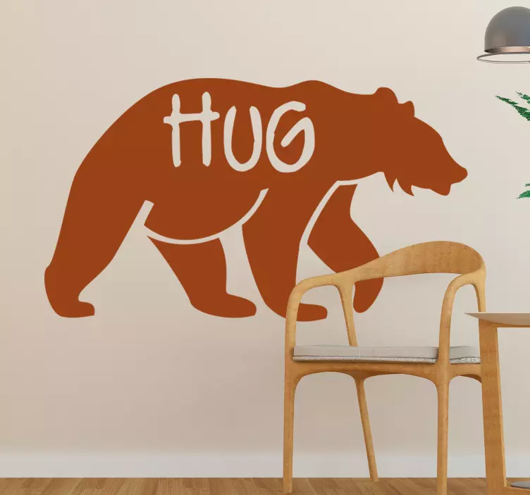 Bear hug silhouette animal wall sticker - TenStickers