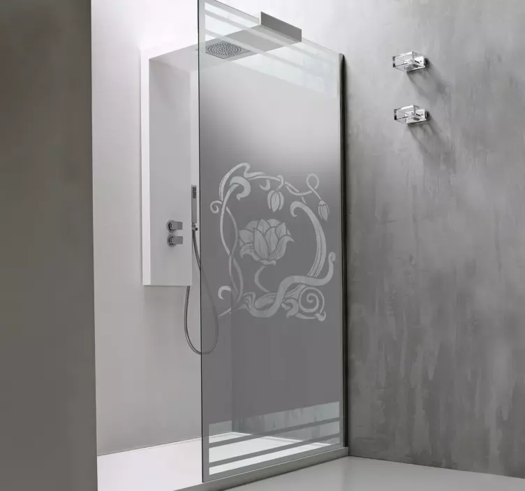 Beautiful flowers shower screen sticker - TenStickers