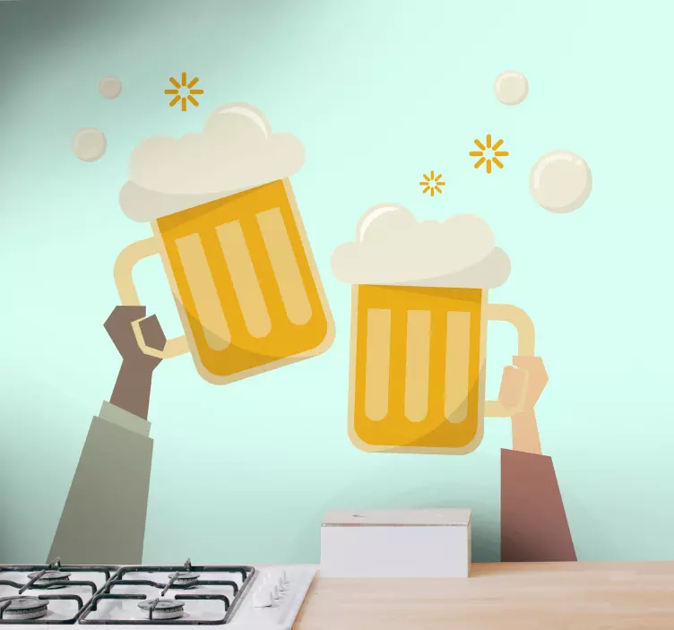 Beer cheers Logo drink sticker - TenStickers
