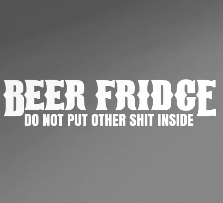 Funny beer fridge text fridge sticker - TenStickers