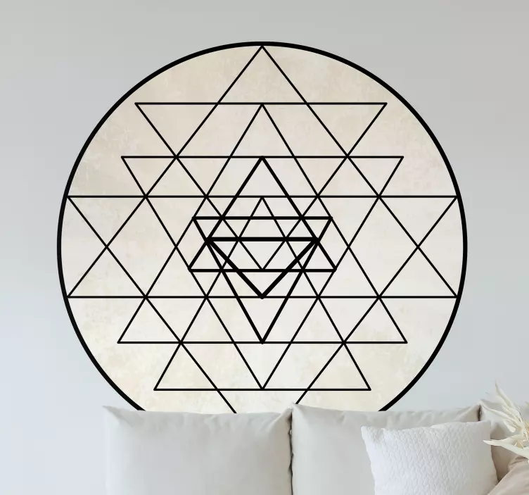 Beige flower of life floral wall decal - TenStickers