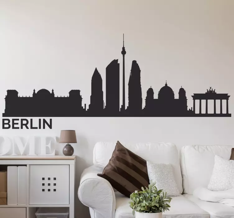 Berlin Silhouette Skyline Wall Sticker - TenStickers