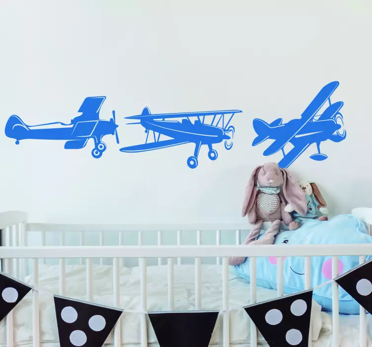 Bi-Plane Nursery Decor location wall sticker - TenStickers
