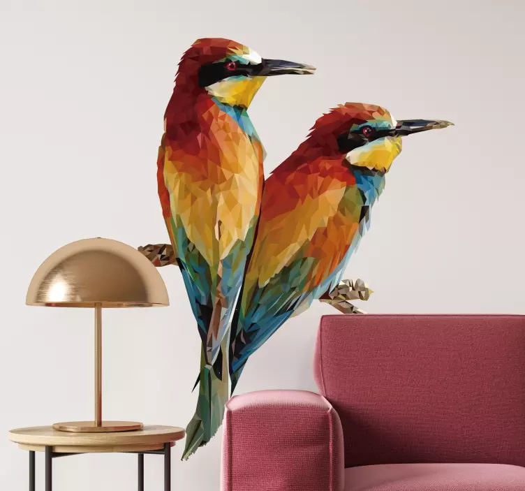 Bird couple bird wall sticker - TenStickers