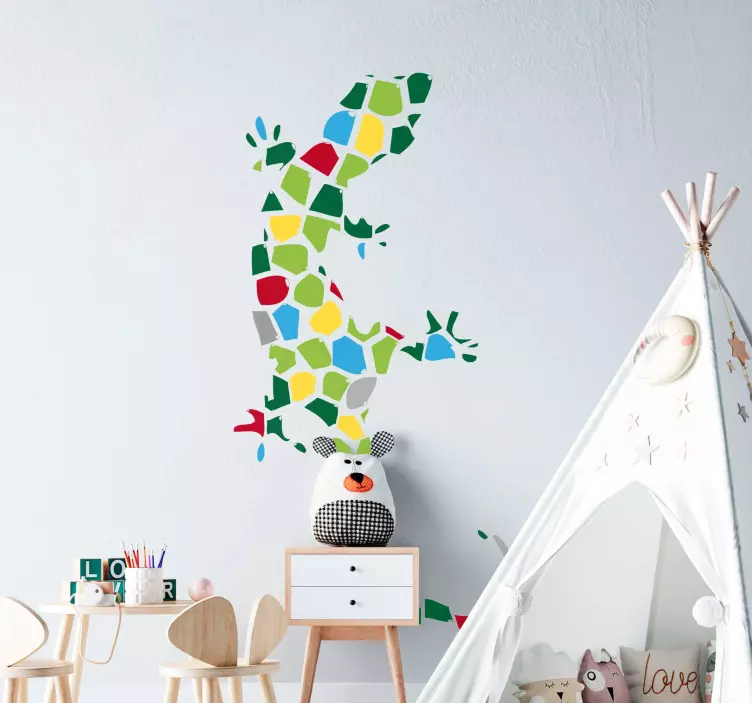 Bird wall decal colorful gecko design - TenStickers