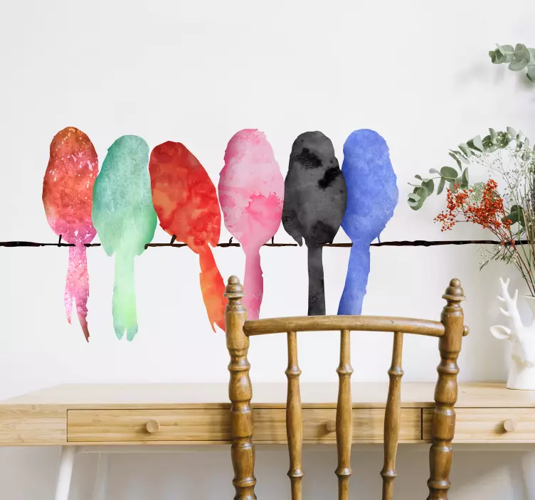 Birds on a Line Wall Sticker - TenStickers