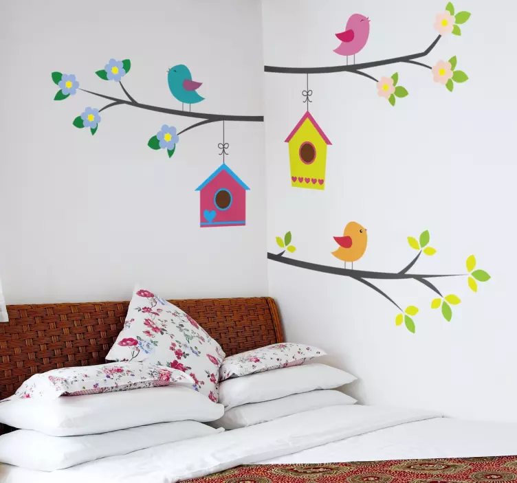 Birds on Branches Sticker - TenStickers