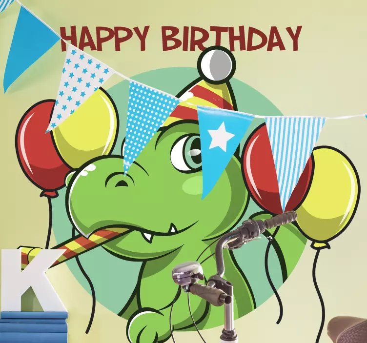 Birthday Dinosaur Celebration wall decal - TenStickers