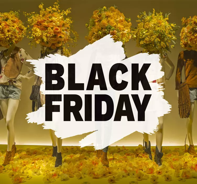 black friday sales black and white sticker - TenStickers