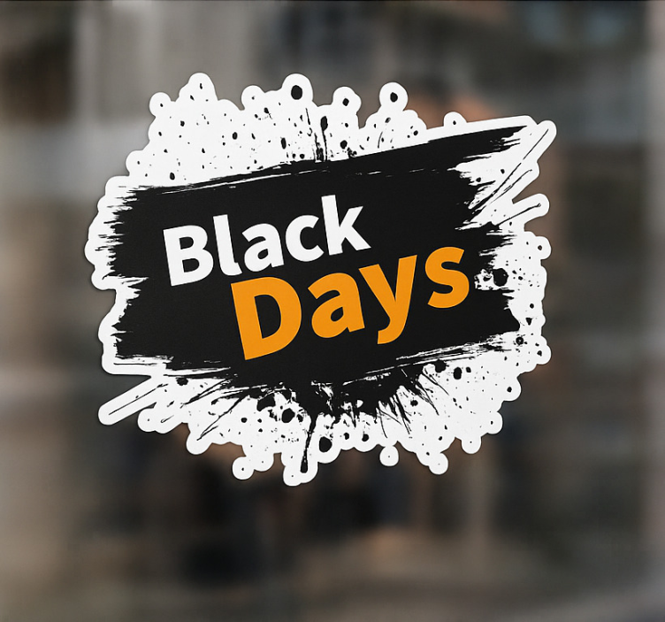 Black friday sticker black and white black days - TenStickers