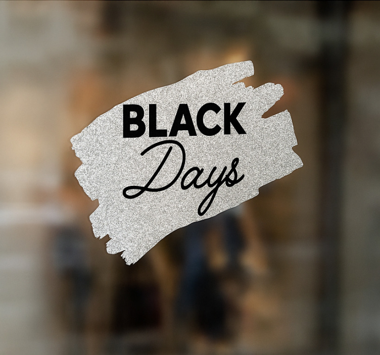 Black friday sticker grey black days - TenStickers