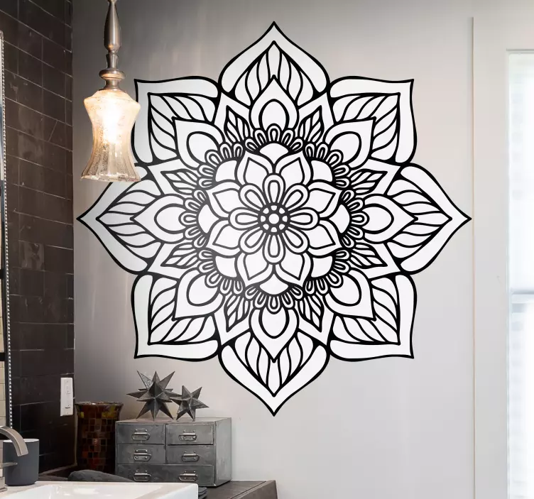 Black mandala wall sticker - TenStickers
