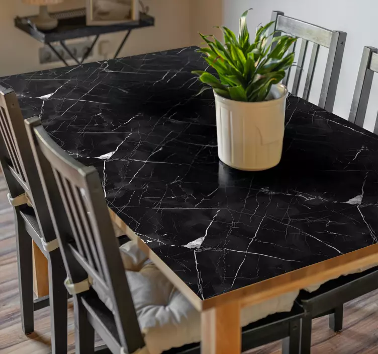 Black marble for table dining room wall sticker - TenStickers