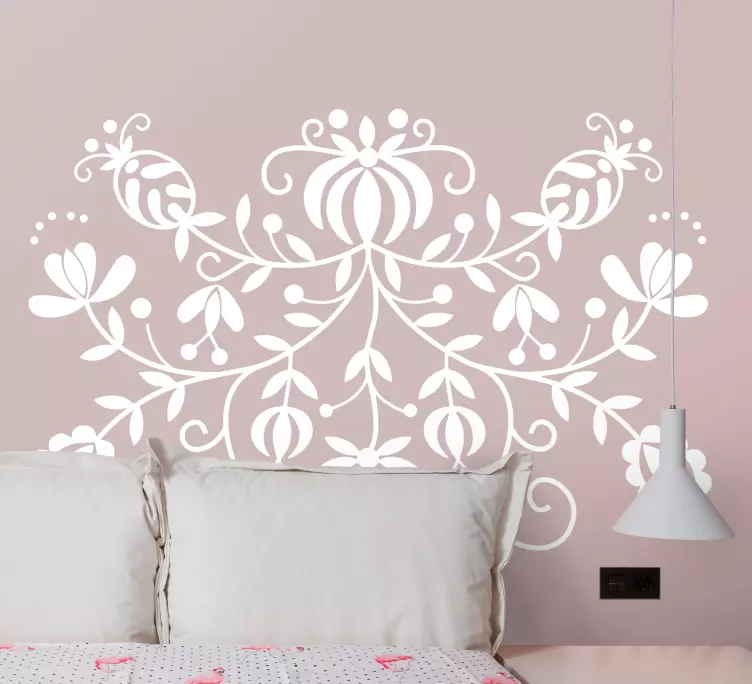 Black Polish traditional flower wall sticker - TenStickers
