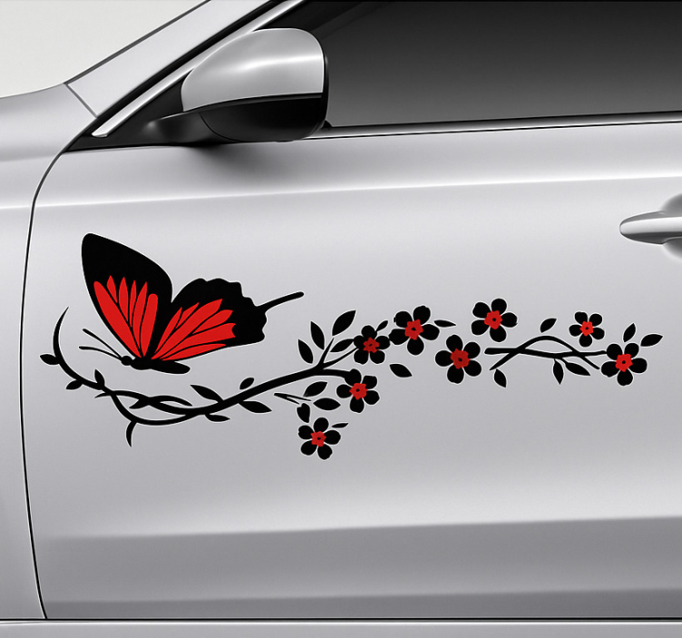 Black red butterfly effect car decal - TenStickers