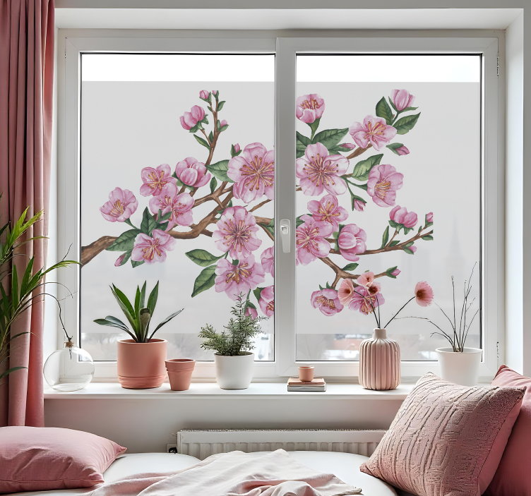 blossom branch window decal - TenStickers