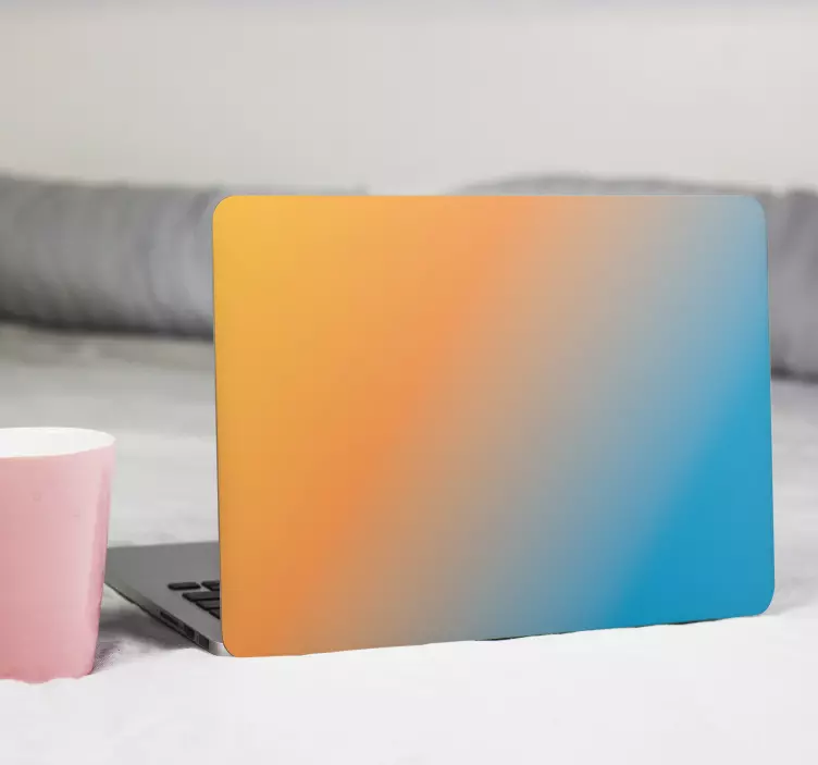 Blue and orange gradient colour laptop skin - TenStickers