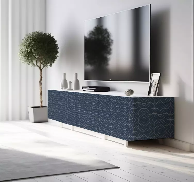 Blue Art Deco line sticker - TenStickers