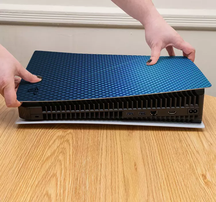 Blue carbon fiber PS5 stickers - TenStickers