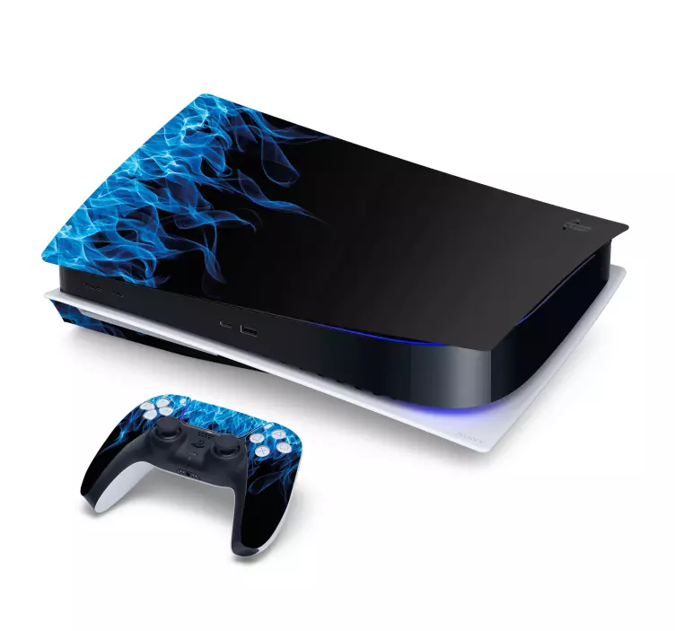Blue flames motif PS5 sticker - TenStickers