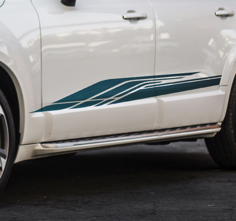 Blue race stripe car sticker - TenStickers