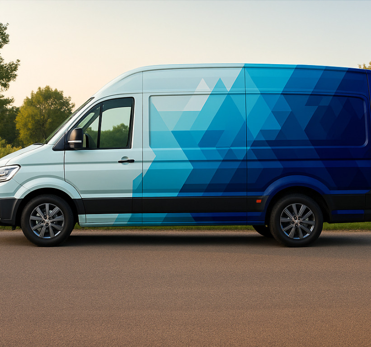 Blue triangles design truck decal - TenStickers