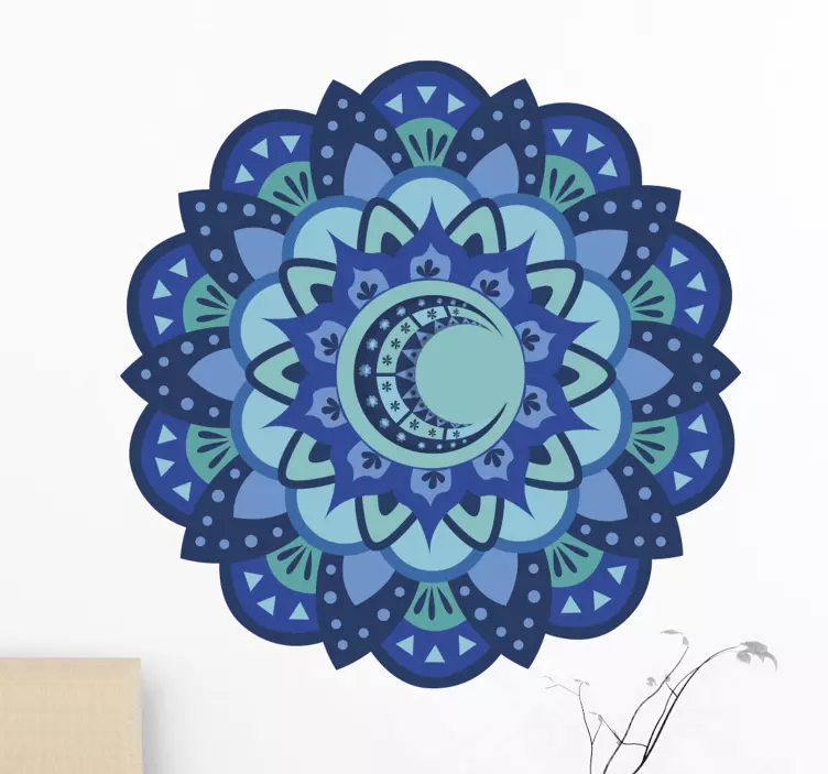 Boho moon in mandala floral wall decal - TenStickers