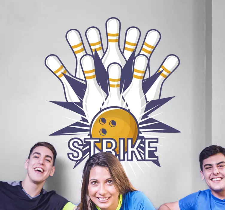 BOWLING STRIKE CELEBRATION sports wall decal - TenStickers