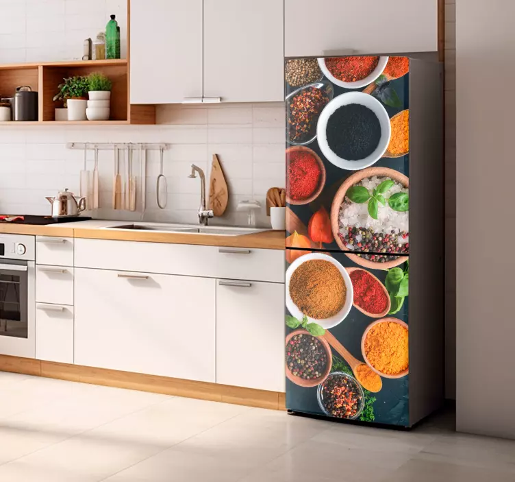 Bowl with spices fridge sticker - TenStickers