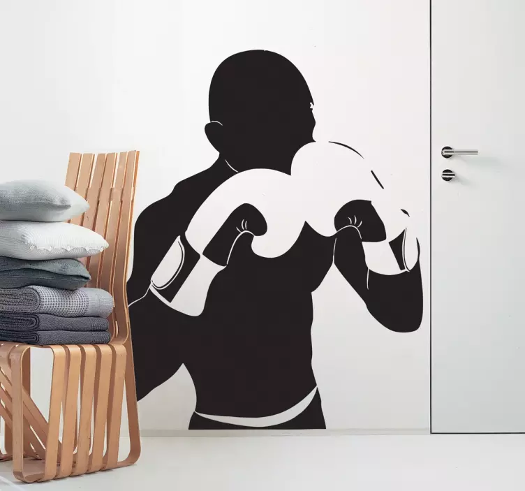 Boxer Silhouette Wall Sticker - TenStickers