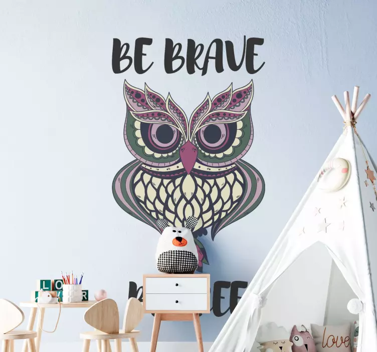Brave Colorful Owl wall sticker - TenStickers
