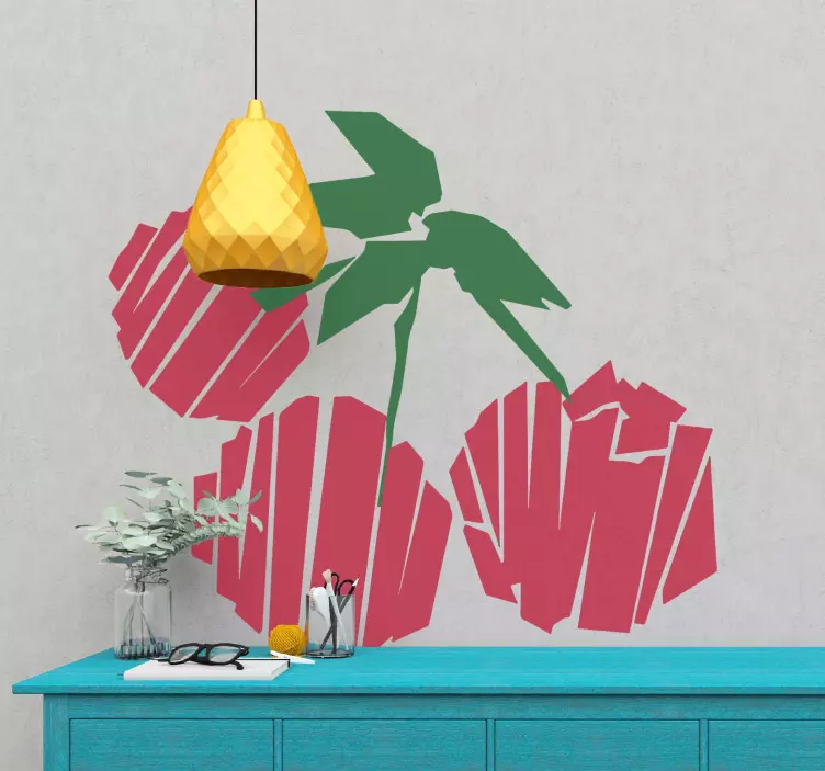 Broken cherries fruit decal - TenStickers